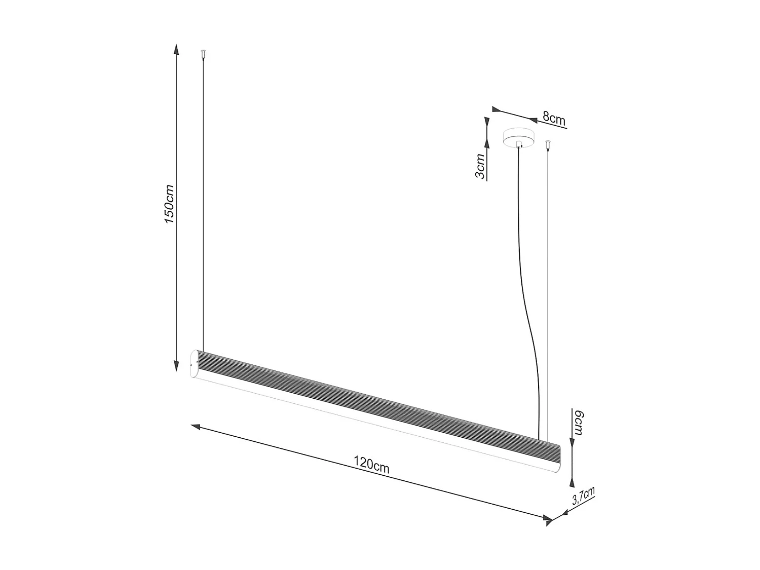 Hanglampen Farge Modern Van  - 1 Lichtbronnen - L.120 X H.150 Cm - Wit