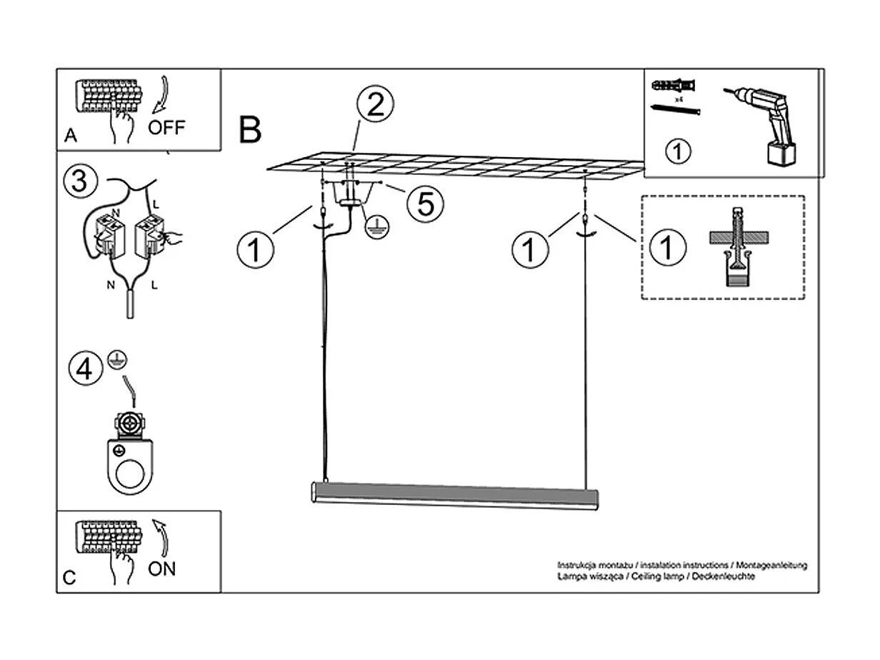 Hanglampen Farge Modern Van  - 1 Lichtbronnen - L.120 X H.150 Cm - Wit