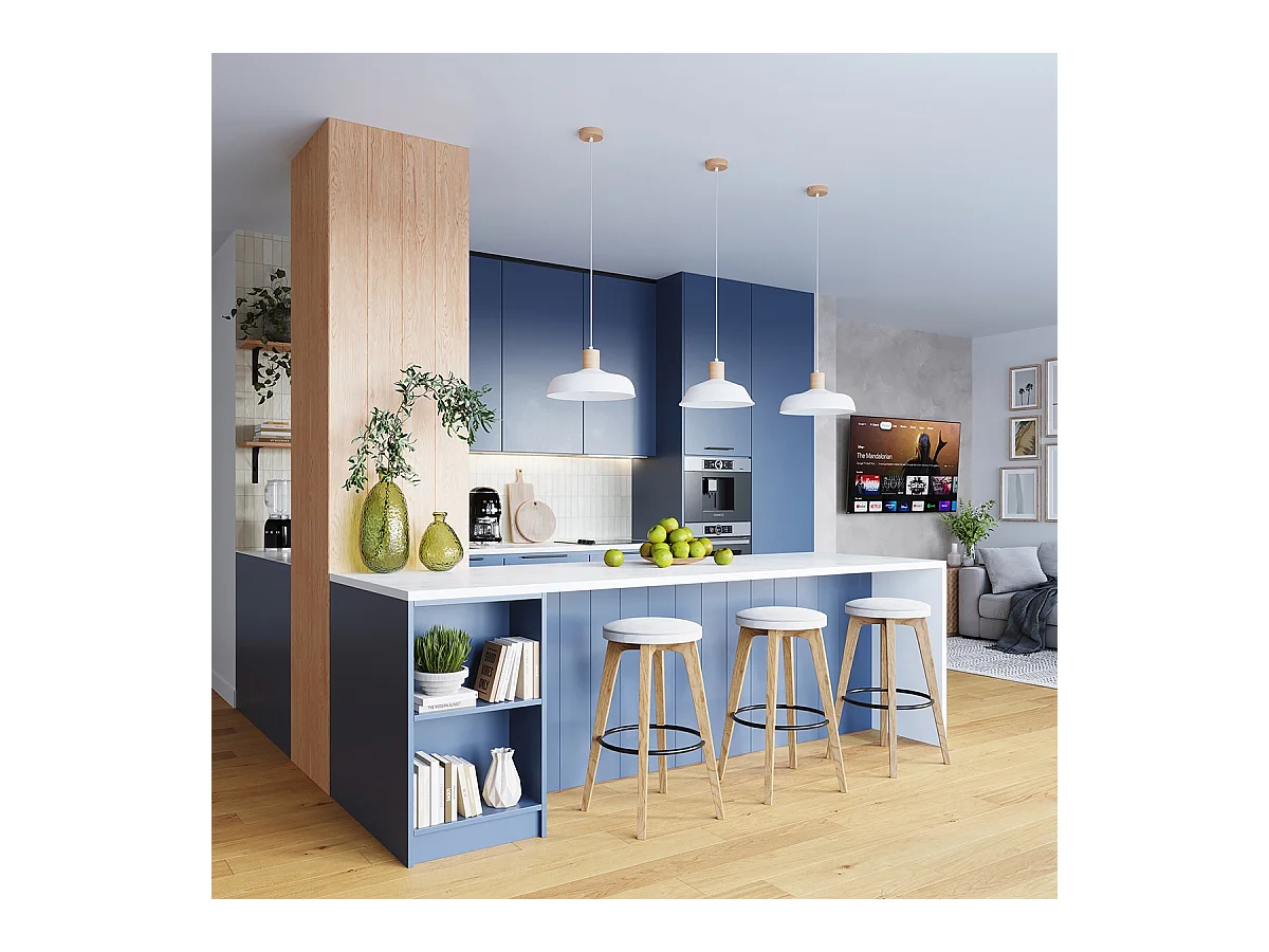 Pendelleuchten Indy Skandinavisch Aus  Stahl - 1 Lichtquellen - L.38 X H. Cm - Weiß