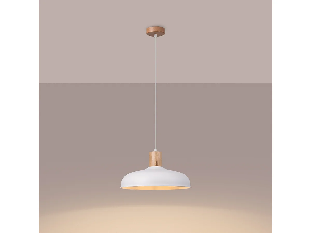 Hanglampen Indy Scandinavisch Van  - 1 Lichtbronnen - L.38 X H.120 Cm - Wit