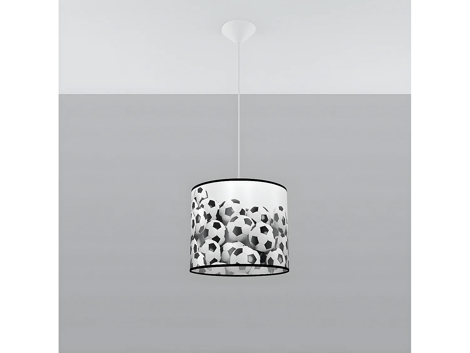 Lampes Suspendues Piłka Moderne En Pvc - 1 Sources Lumineuses - L.30 X H.82 Cm - Blanc Noir