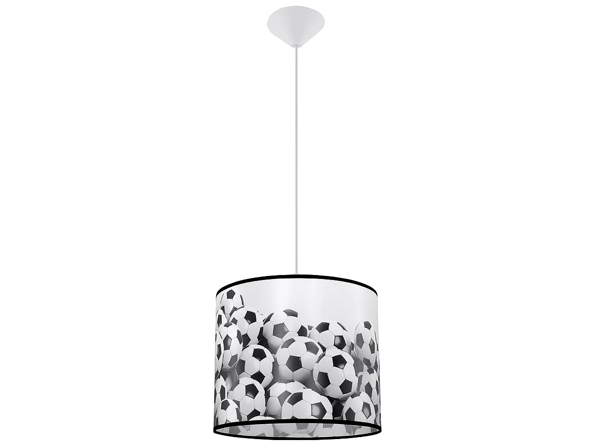 Lampe Suspendues Piłka Moderne En Pvc - 1 Sources Lumineuses - L.30 X H.82 Cm - Blanc Noir