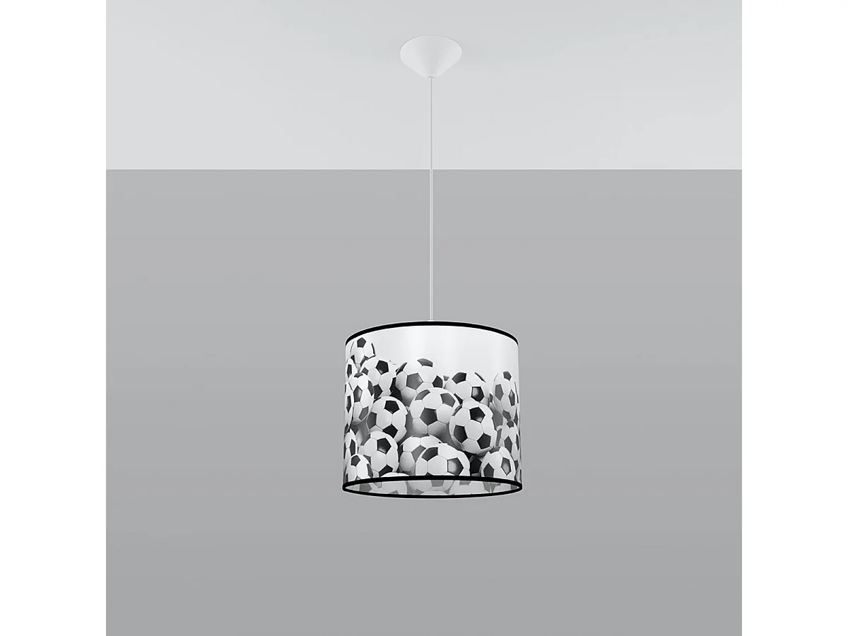 Lampe Suspendues Piłka Moderne En Pvc - 1 Sources Lumineuses - L.30 X H.82 Cm - Blanc Noir