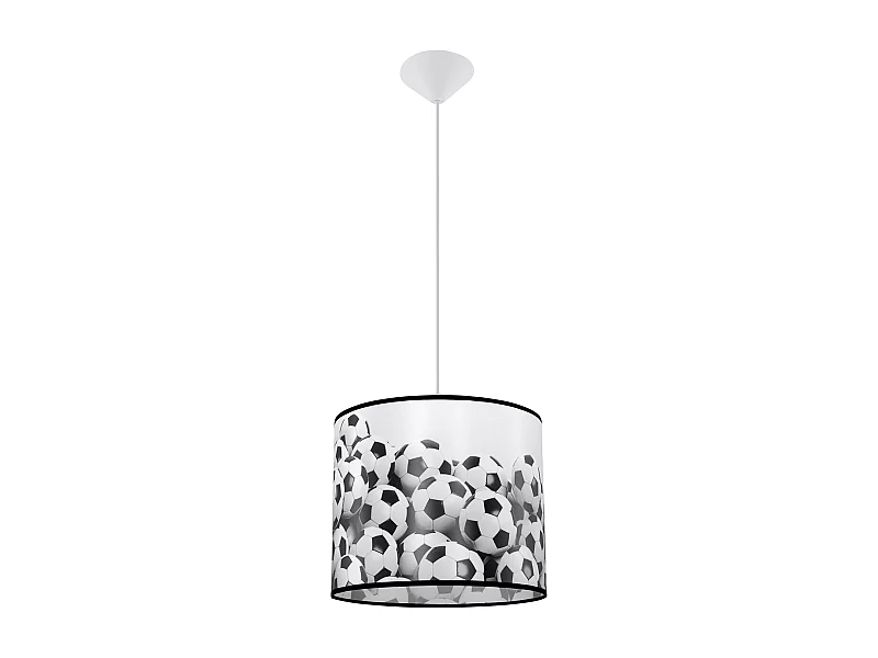 Lampes Suspendues Piłka Moderne En Pvc - 1 Sources Lumineuses - L.30 X H.82 Cm - Blanc Noir