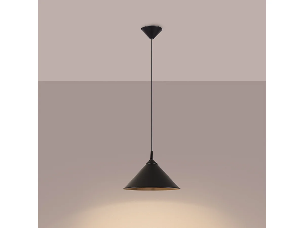 Lampes Suspendues Zuma Scandinave En Acier - 1 Sources Lumineuses - L.30 X H.76 Cm - Noir