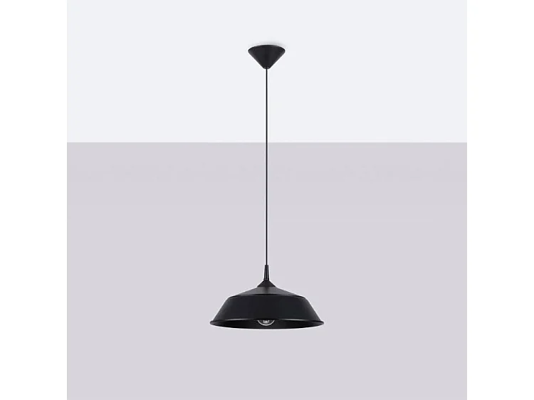 Hanglamp FRIKA Scandinavisch van  - 1 lichtbronnen - L.34 x H.74 cm - zwart