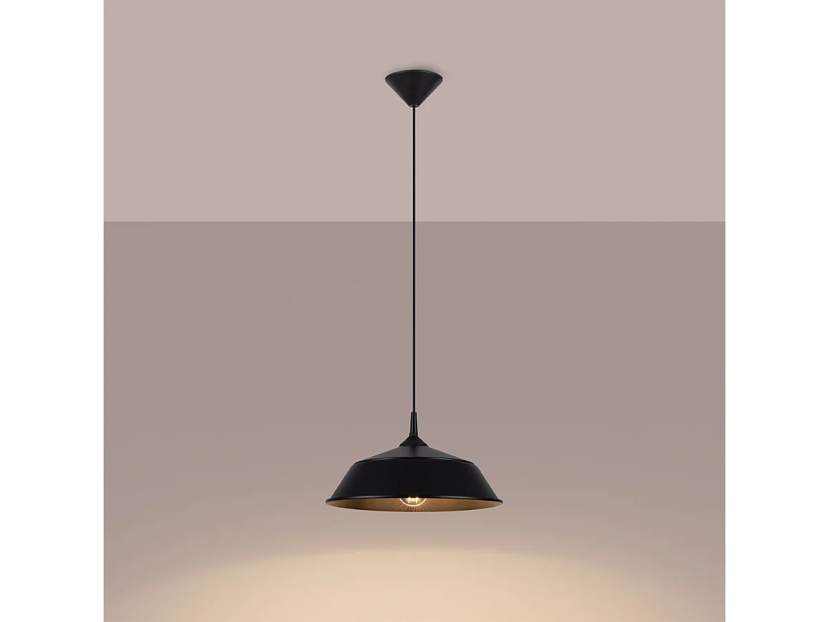 Hanglamp FRIKA Scandinavisch van  - 1 lichtbronnen - L.34 x H.74 cm - zwart