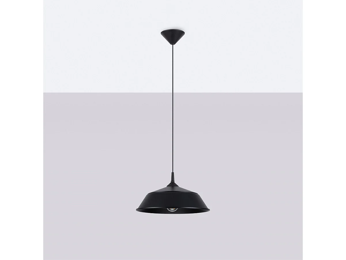 Hanglamp FRIKA Scandinavisch van  - 1 lichtbronnen - L.34 x H.74 cm - zwart