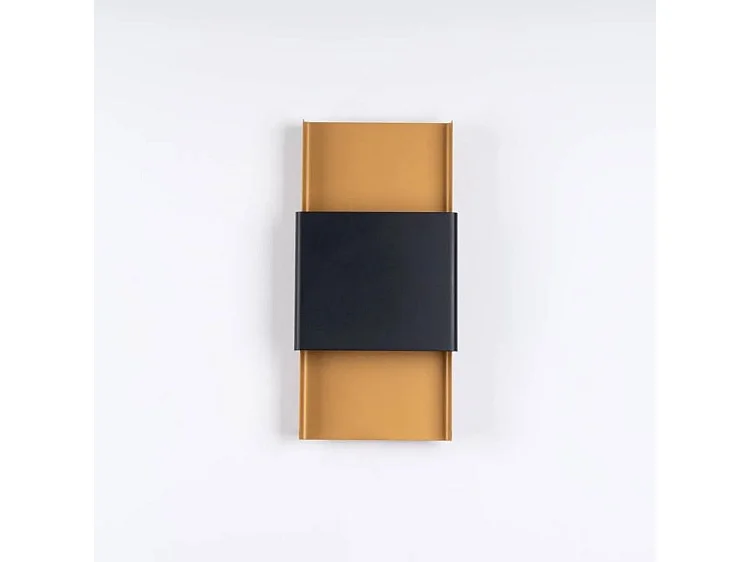 Wandlampen Durlin Modern Aus  Stahl - 2 Lichtquellen - L.20 X H. Cm - Gold/Schwarz