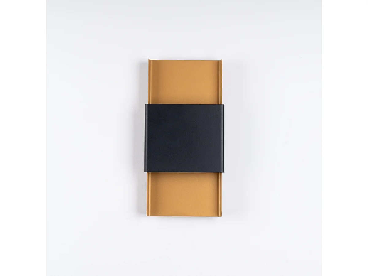 Wandlampen Durlin Modern Aus  Stahl - 2 Lichtquellen - L.20 X H. Cm - Gold/Schwarz