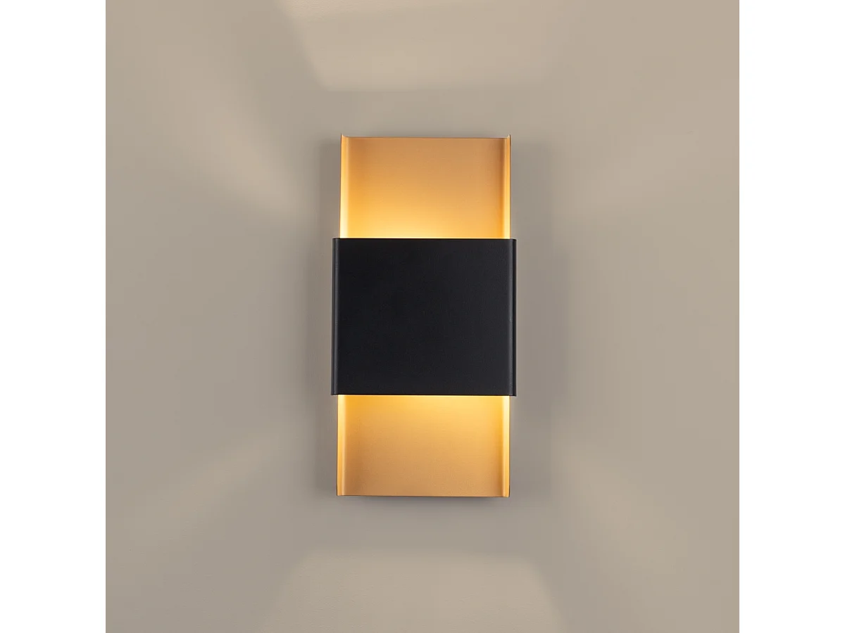 Pendentif Durlin Moderne En Acier - 2 Sources Lumineuses - L.20 X H.40 Cm - Or/Noir