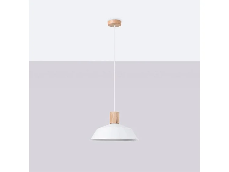 Lampe Suspendues Fano Scandinave En Acier - 1 Sources Lumineuses - L.34 X H.120 Cm - Blanc