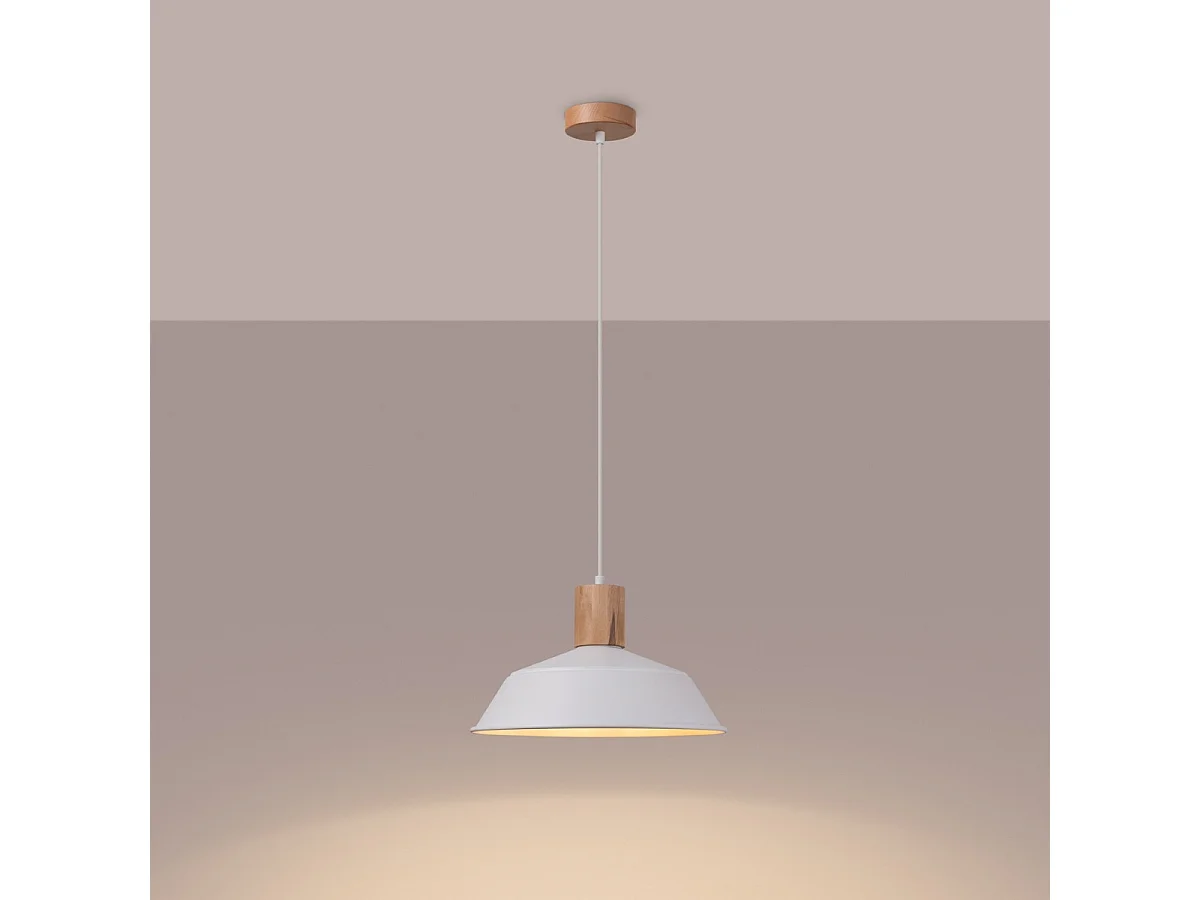 Lampe Suspendues Fano Scandinave En Acier - 1 Sources Lumineuses - L.34 X H.120 Cm - Blanc