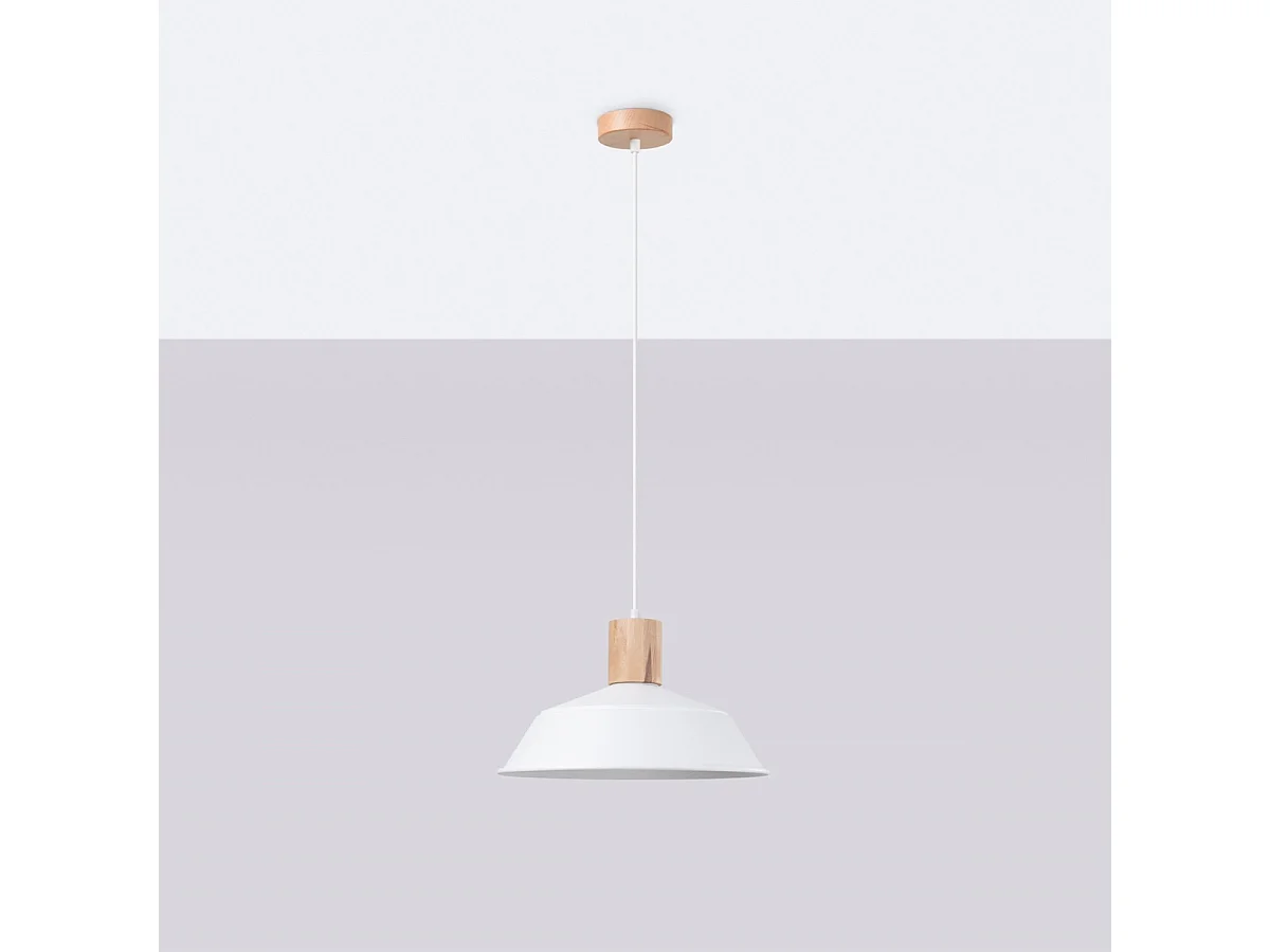 Lampe Suspendues Fano Scandinave En Acier - 1 Sources Lumineuses - L.34 X H.120 Cm - Blanc
