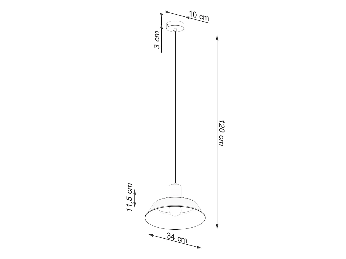 Lampe Suspendues Fano Scandinave En Acier - 1 Sources Lumineuses - L.34 X H.120 Cm - Blanc