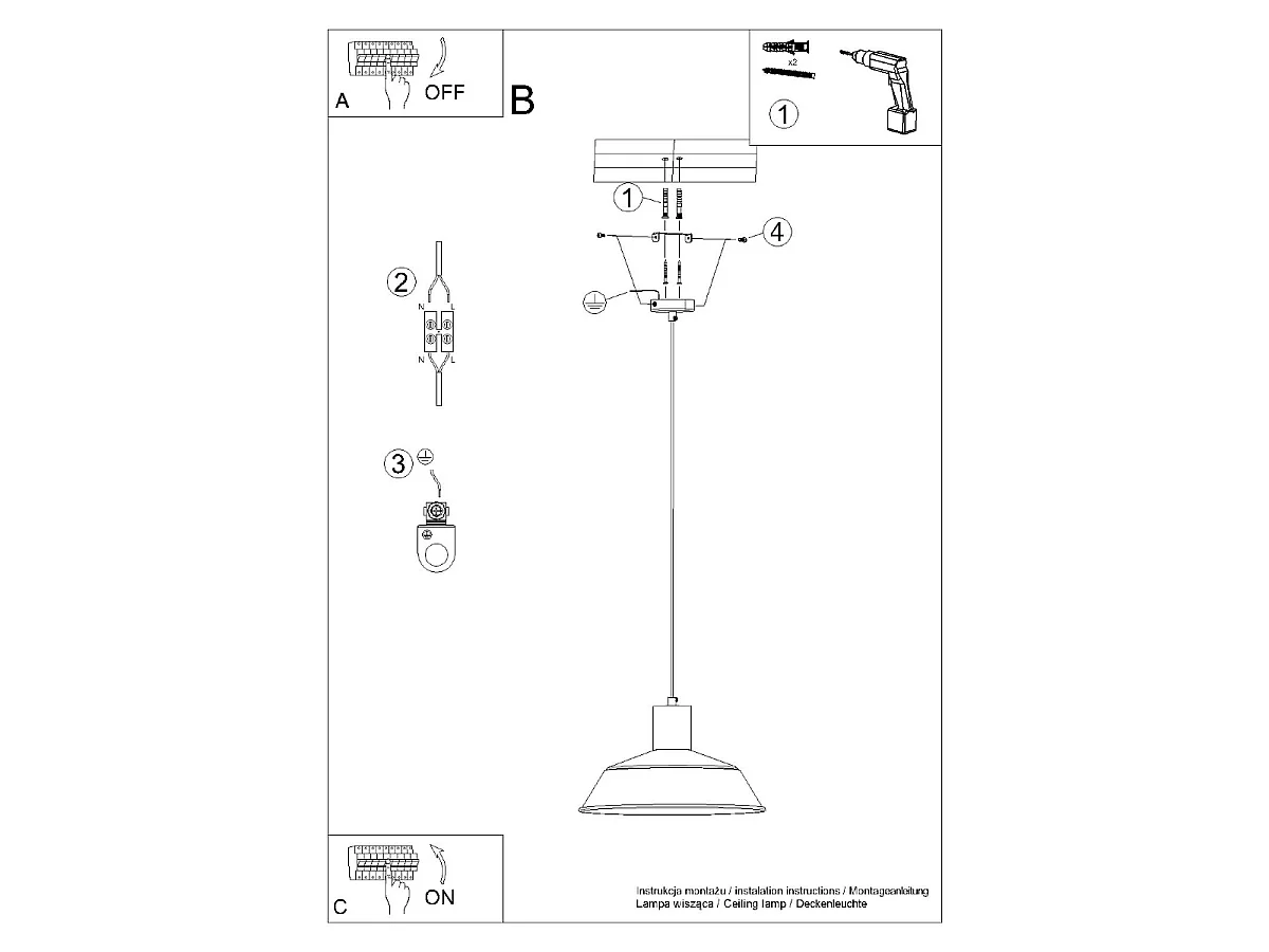 Lampe Suspendues Fano Scandinave En Acier - 1 Sources Lumineuses - L.34 X H.120 Cm - Blanc