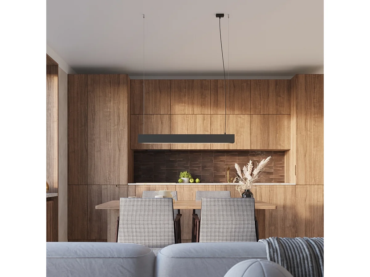 Pendelleuchten Spark Modern Aus  Stahl - 1 Lichtquellen - L.100 X H. Cm - Schwarz