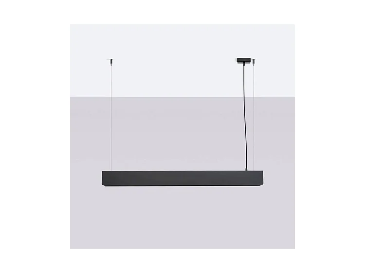 Lampes Suspendues Spark Moderne En Acier - 1 Sources Lumineuses - L.100 X H.120 Cm - Noir