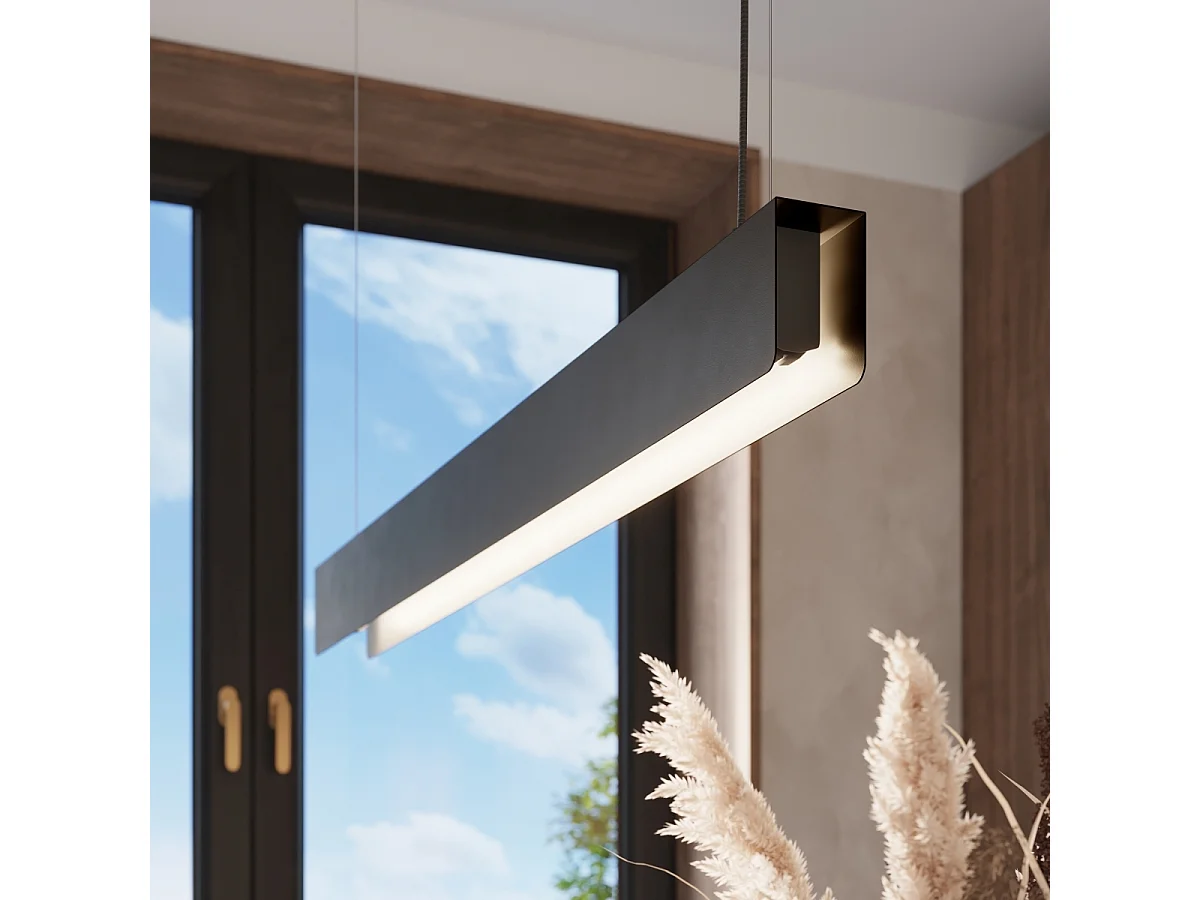 Lampe Suspendues Spark Moderne En Acier - 1 Sources Lumineuses - L.100 X H.120 Cm - Noir