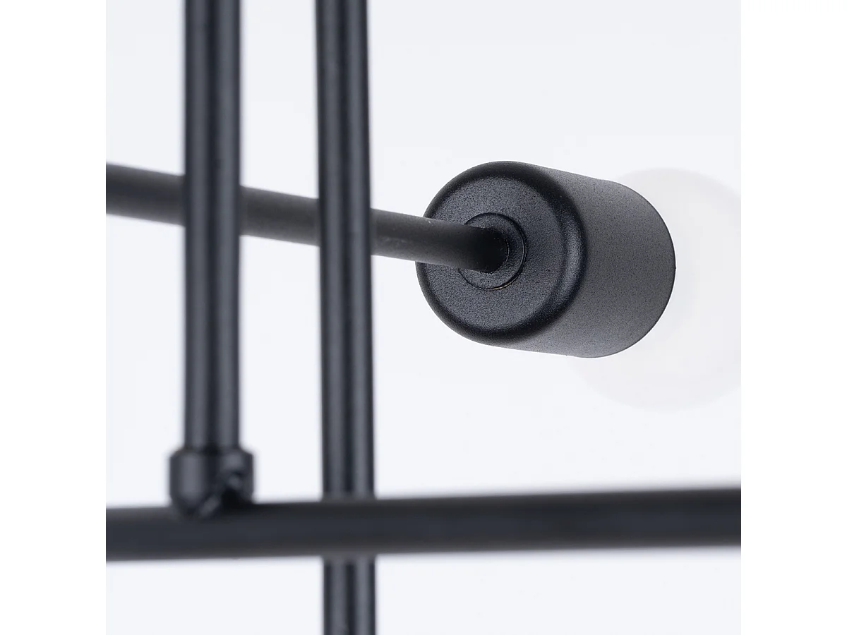 Kronleuchter Norah Modern Aus  Stahl - 6 Lichtquellen - L.65 X H. Cm - Schwarz