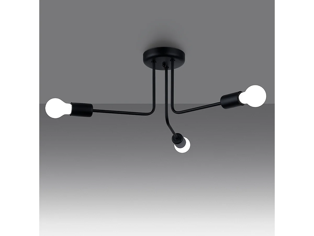 Kroonluchters Norah Modern Van  - 3 Lichtbronnen - L.48 X H.24,5 Cm - Zwart