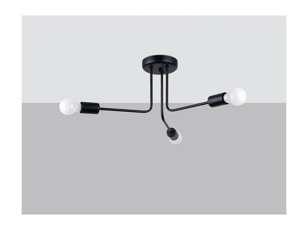 Lustres Norah Moderne En Acier - 3 Sources Lumineuses - L.48 X H.24,5 Cm - Noir