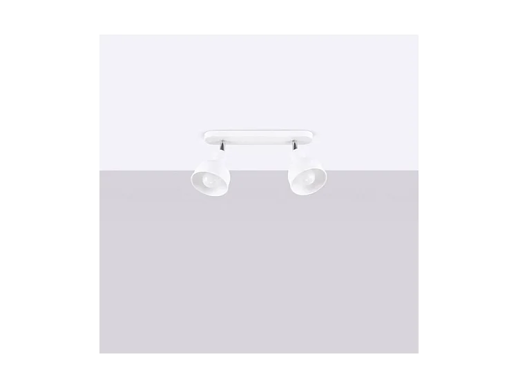 Plafonniers Elba Grenier En Acier - 2 Sources Lumineuses - L.47 X H.18,5 Cm - Blanc