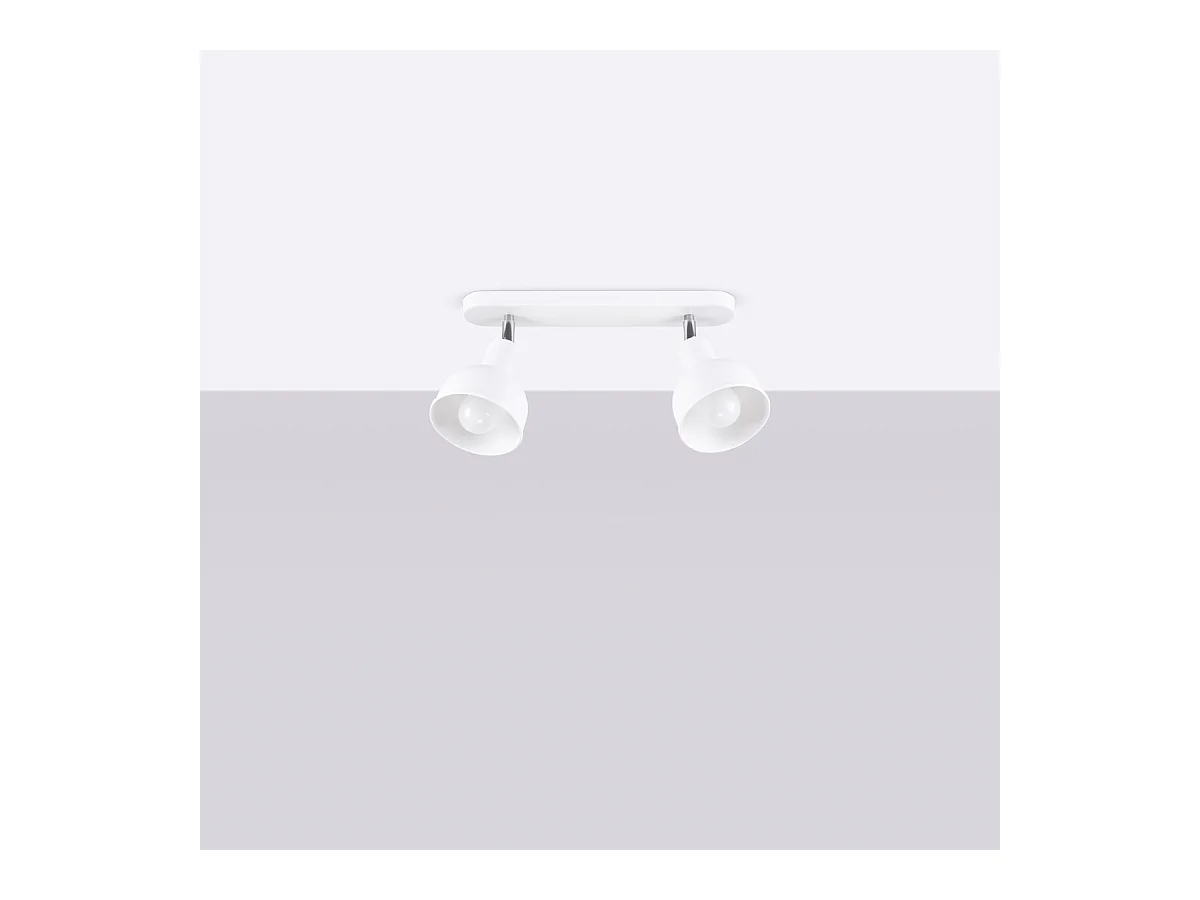 Plafondlampen Elba Zolder Van  - 2 Lichtbronnen - L.47 X H.18,5 Cm - Wit