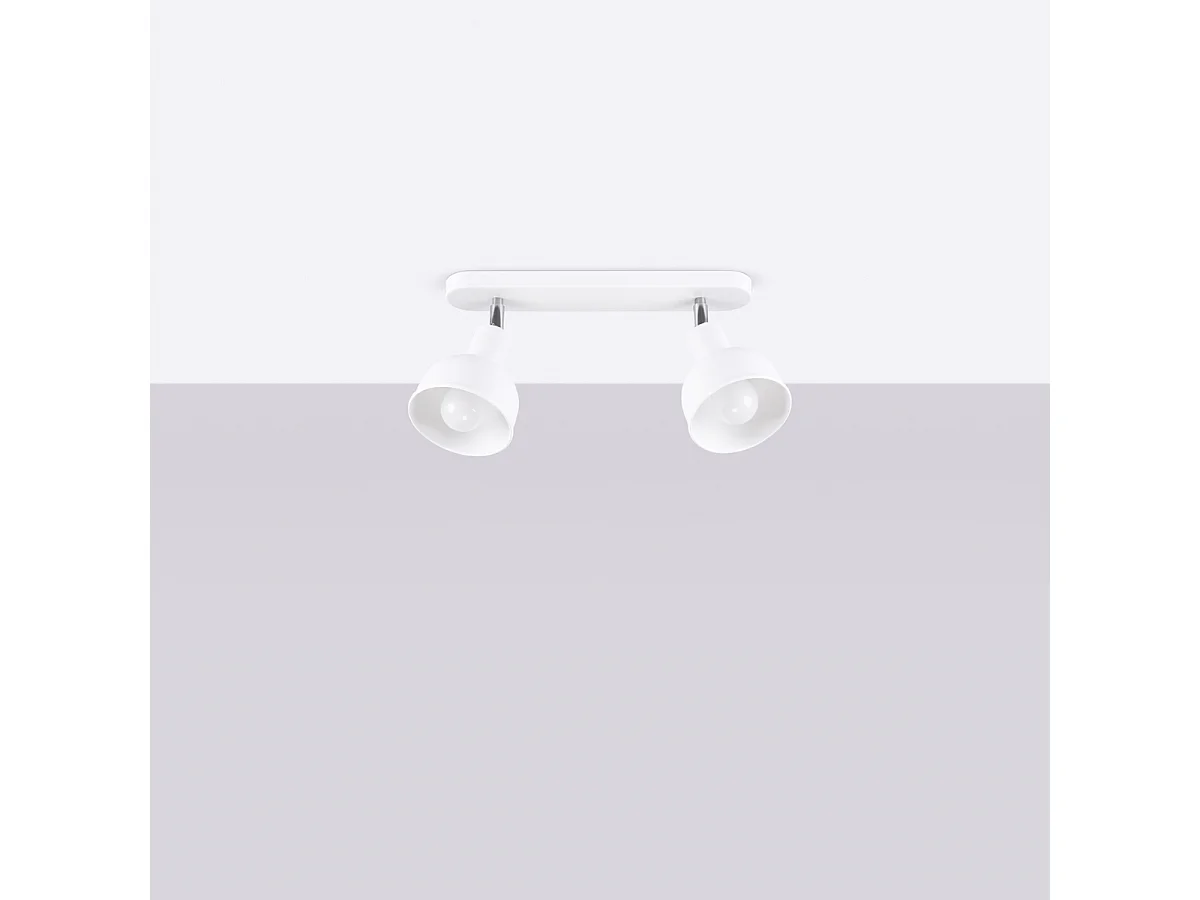 Lámparas De Techo Elba Desván De Acero - 2 Fuentes Luminosas - L.47 X A.18,5 Cm - Blanco