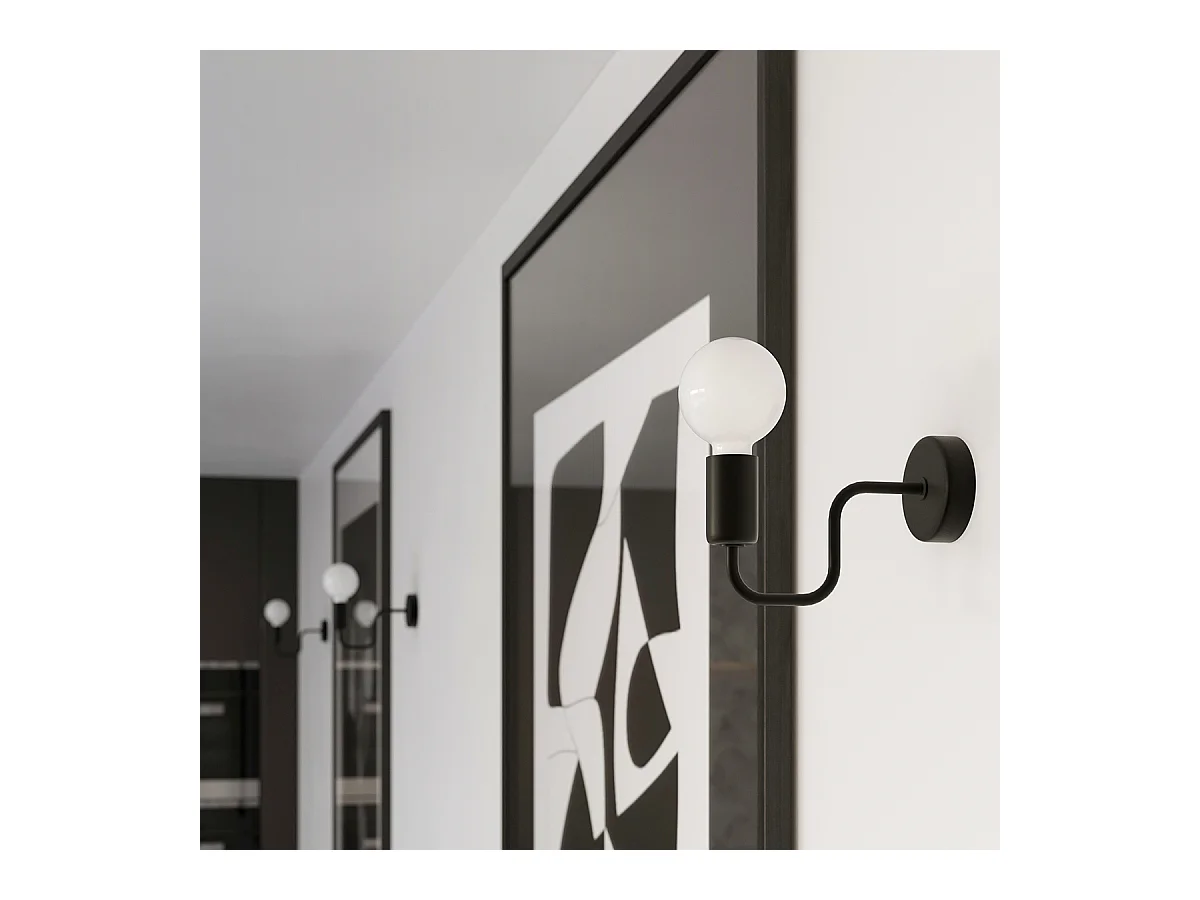 Lampade Da Soffitto Vector Industriale Di Acciaio - 4 Sorgenti Luminose - L.78 X A.15,5 Cm - Nero