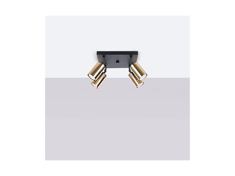 Plafonniers Winx Moderne En Acier - 4 Sources Lumineuses - L.25 X H.19 Cm - Or Noir