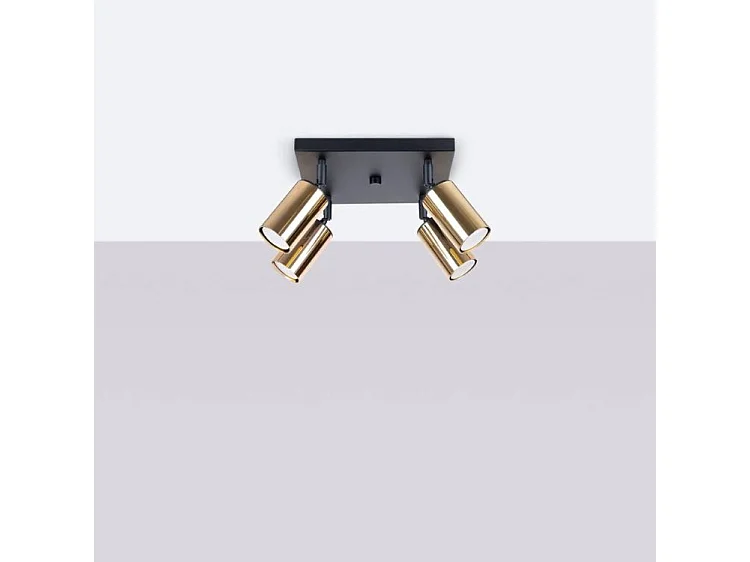 Lampade Da Soffitto Winx Moderno Di Acciaio - 4 Sorgenti Luminose - L.25 X A.19 Cm - Oro Nero