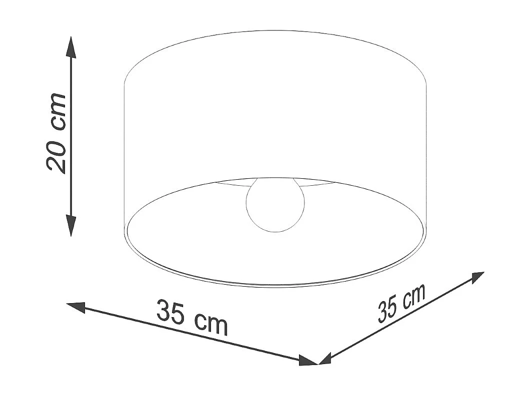 Lampade Da Soffitto Telesto Scandinavo Di Tessuto/Legno/Acciaio - 1 Sorgenti Luminose - L.35 X A.20 Cm - Bianco/Testa Di Moro