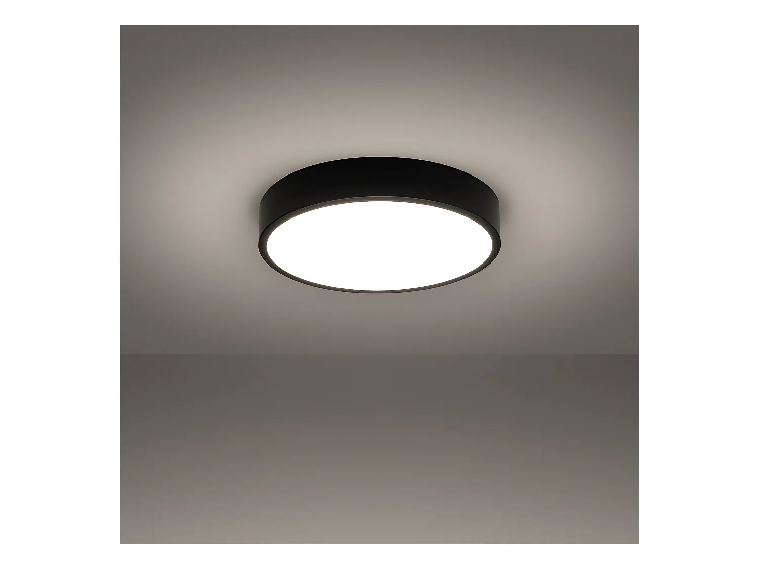 Plafony Minimalistyczny Onyx, Aluminium - 1 Źródło - L.40 X H.6 Cm - Czarny