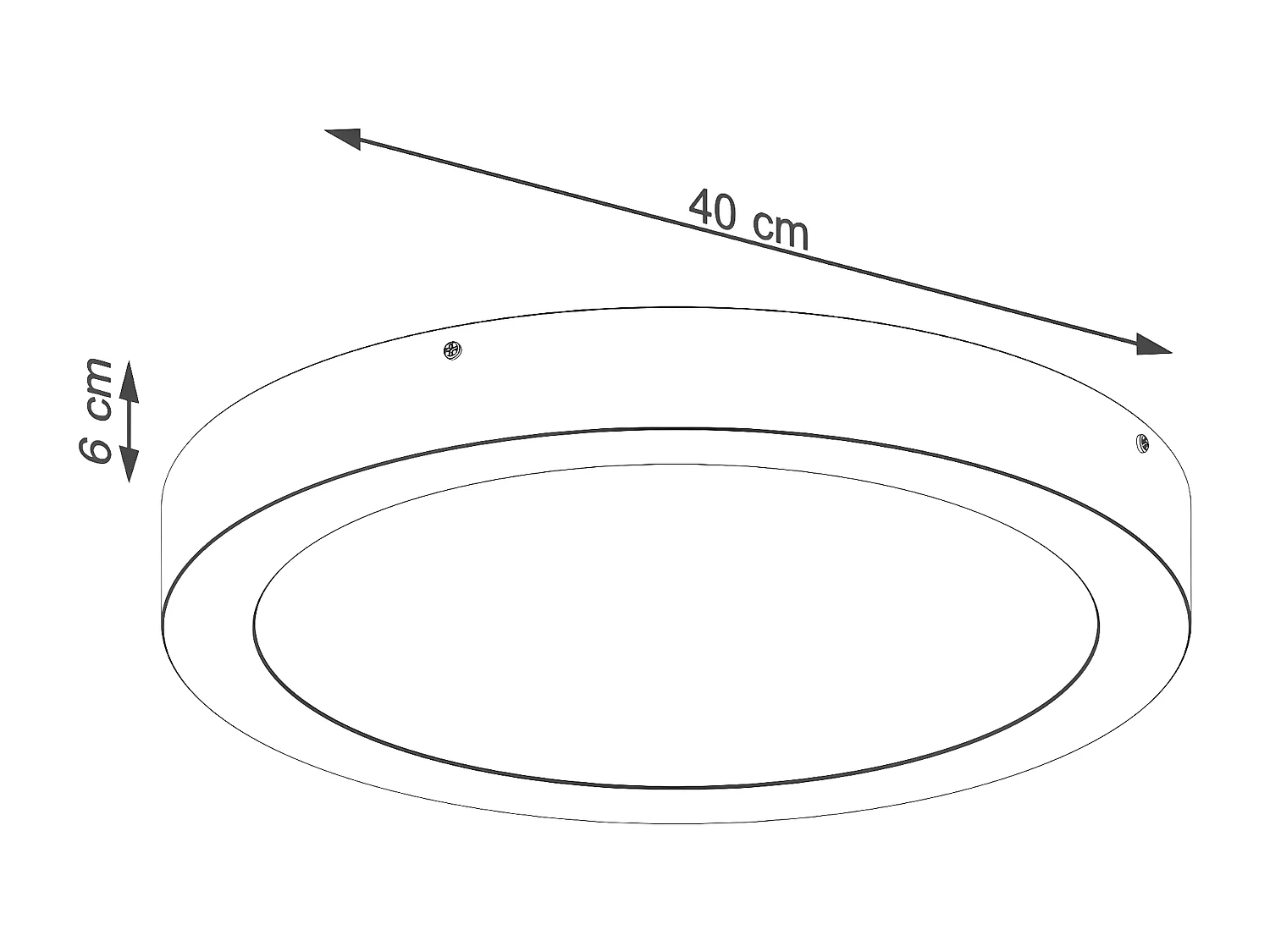 Plafony Minimalistyczny Onyx, Aluminium - 1 Źródło - L.40 X H.6 Cm - Czarny