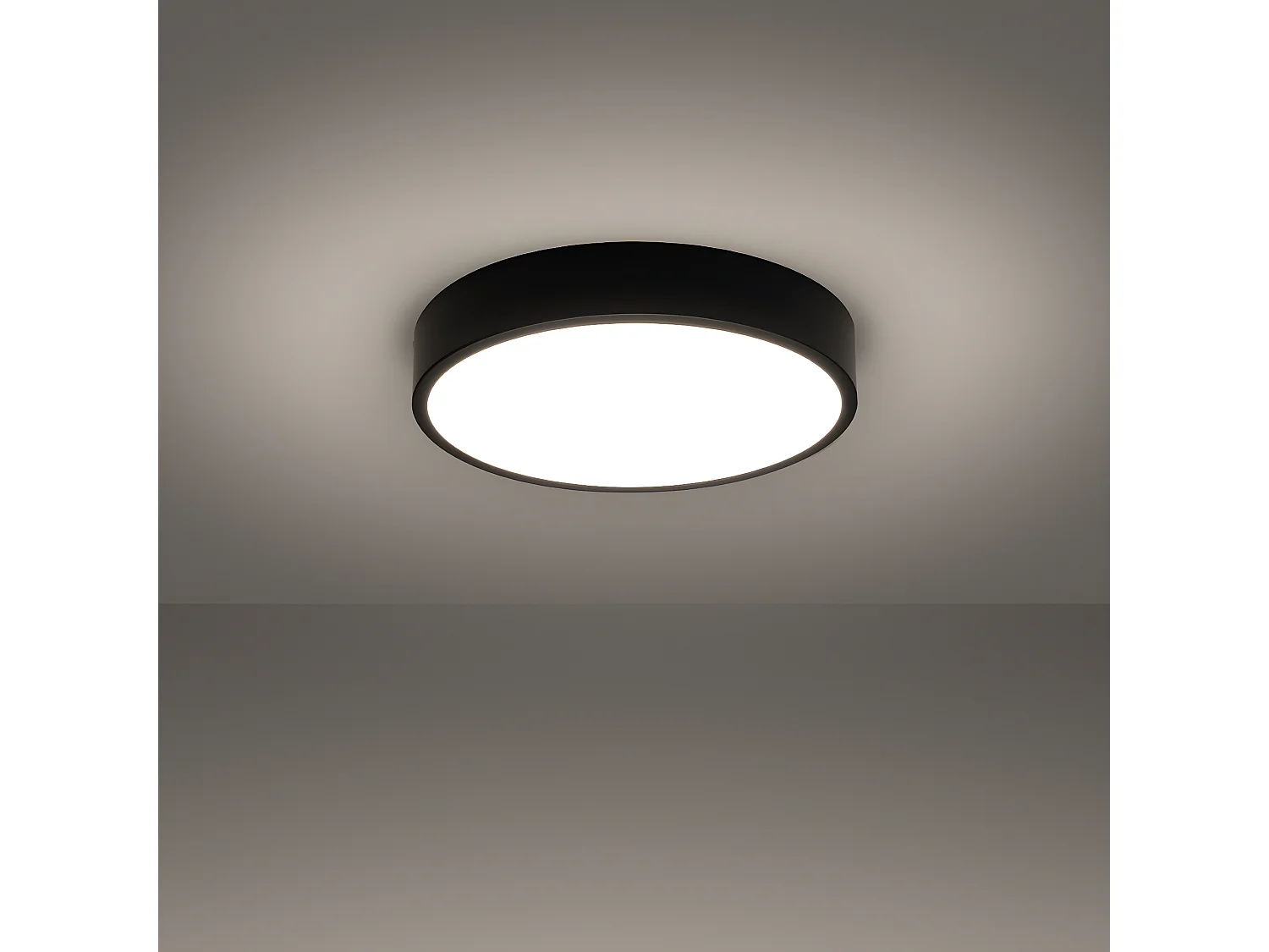 Plafony Minimalistyczny Onyx, Aluminium - 1 Źródło - L.40 X H.6 Cm - Czarny