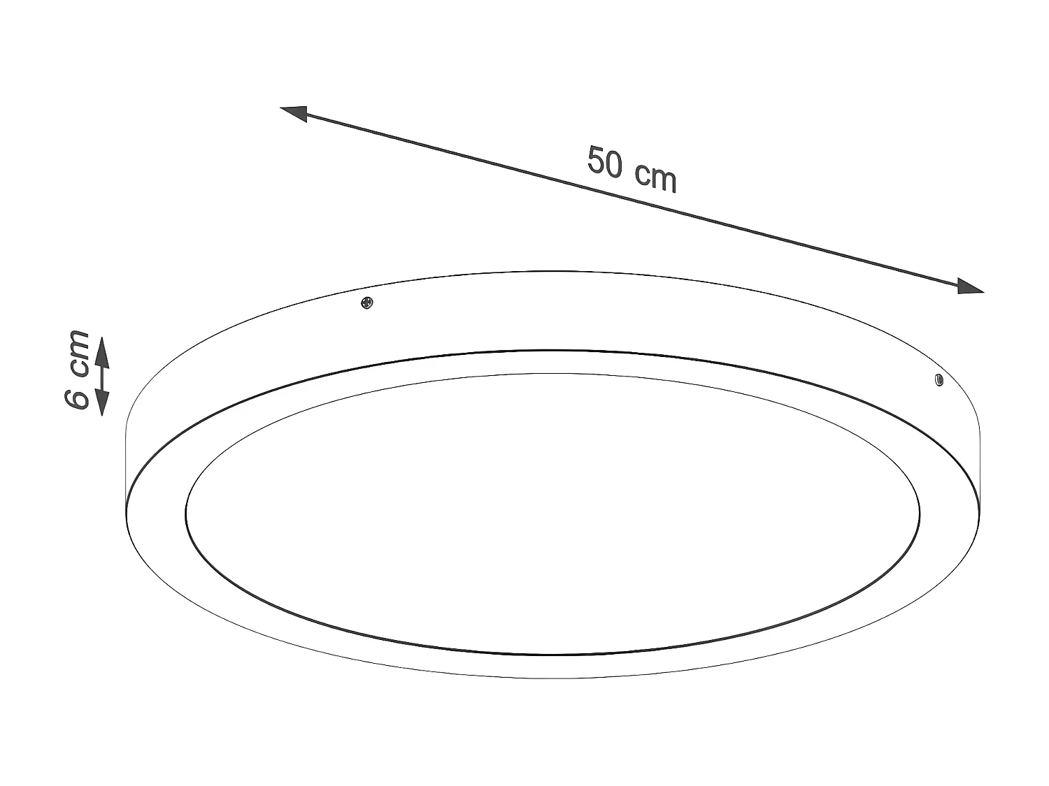 Luminárias De Teto Onyx Minimalista, Alumínio - 1 Lichtbronnen - L.50 X H.6 Cm - Branco