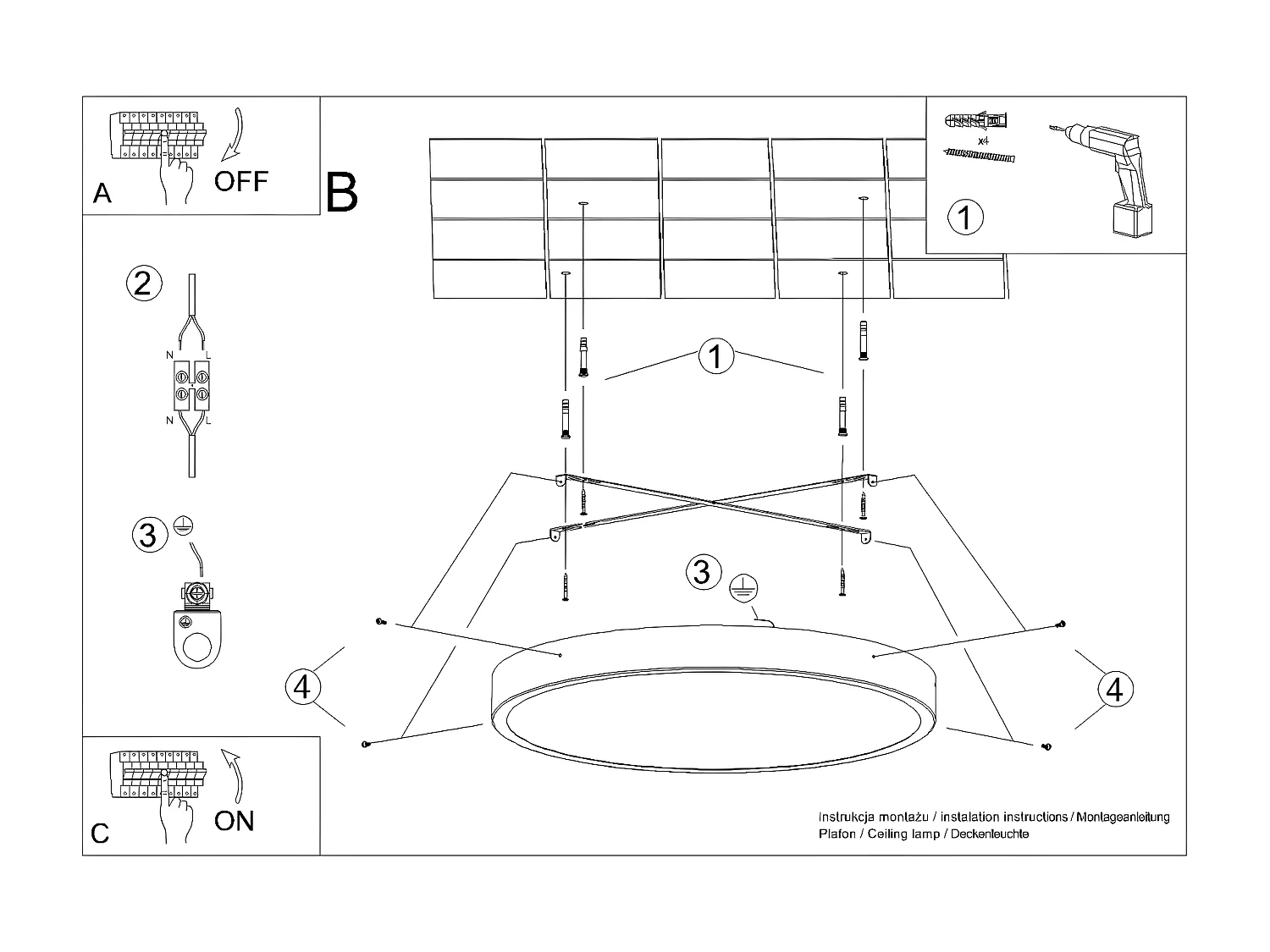 Luminárias De Teto Onyx Minimalista, Alumínio - 1 Lichtbronnen - L.50 X H.6 Cm - Branco