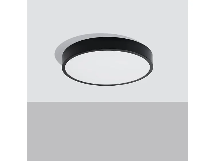 Luminárias De Teto Onyx Minimalista, Alumínio - 1 Lichtbronnen - L.50 X H.6 Cm - Preto