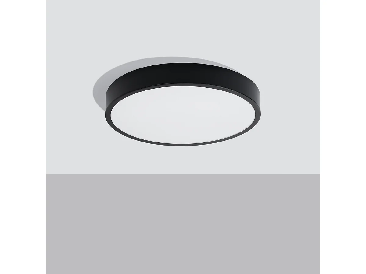 Luminárias De Teto Onyx Minimalista, Alumínio - 1 Lichtbronnen - L.50 X H.6 Cm - Preto