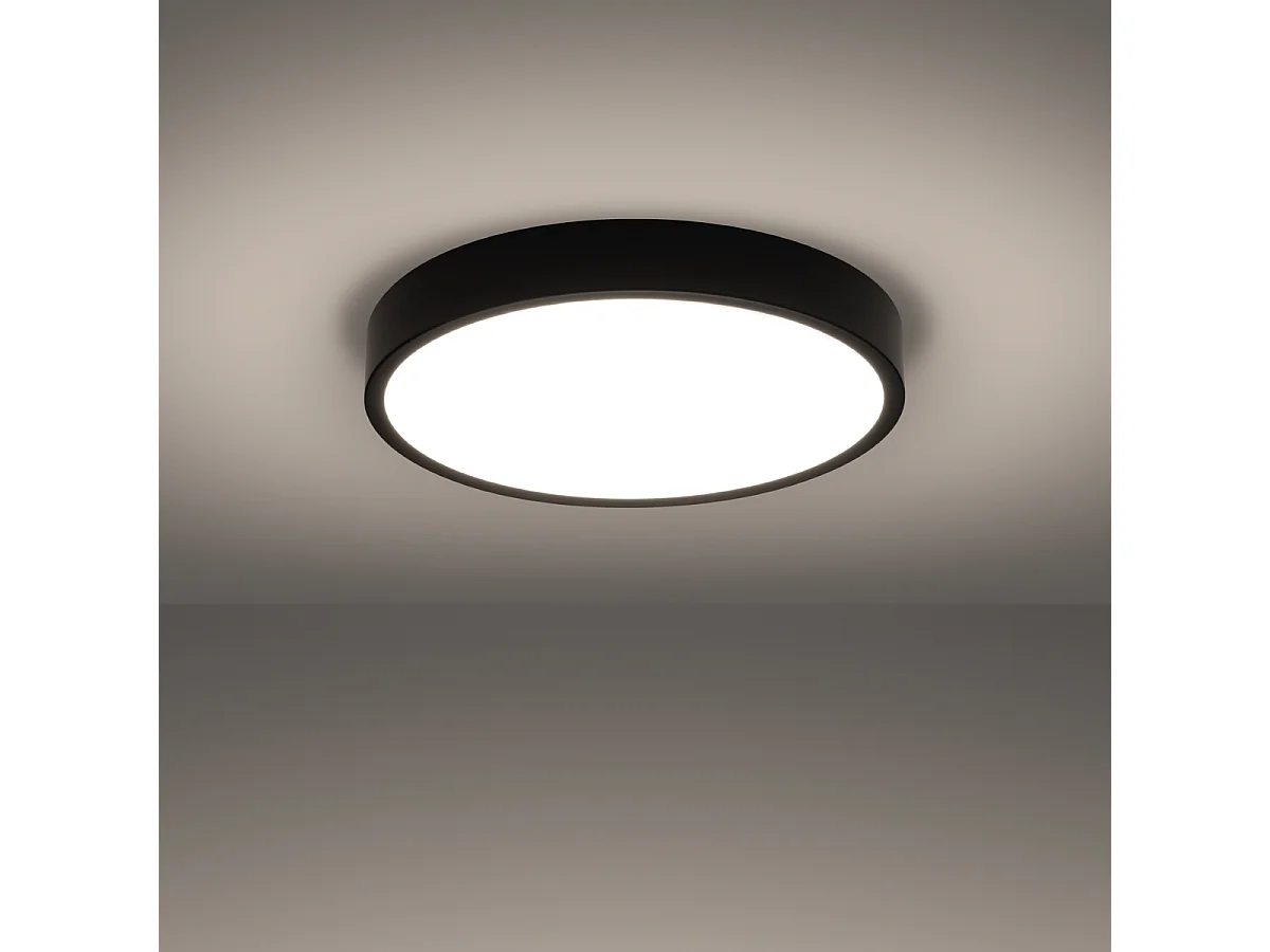 Luminárias De Teto Onyx Minimalista, Alumínio - 1 Lichtbronnen - L.50 X H.6 Cm - Preto