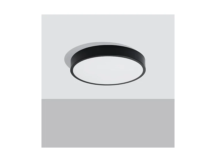 Plafondlampen Onyx Minimalistisch Van  - 1 Lichtbronnen - L.50 X H.6 Cm - Zwart