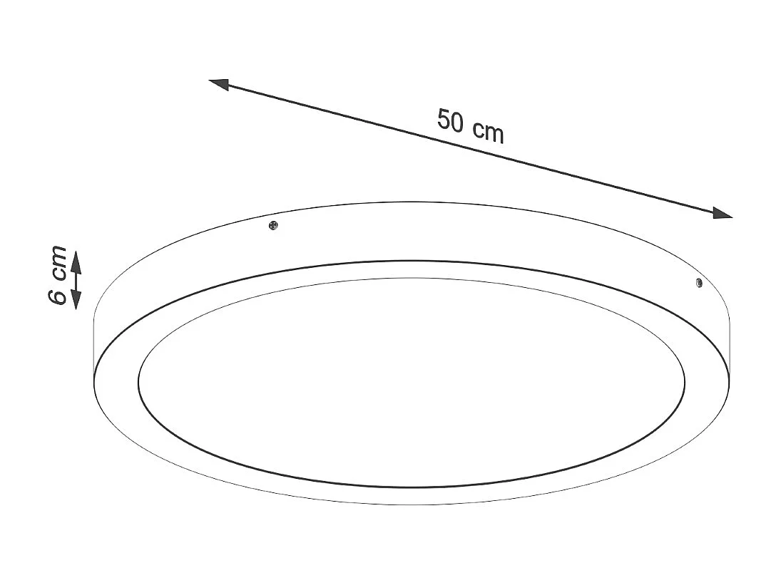 Luminárias De Teto Onyx Minimalista, Alumínio - 1 Lichtbronnen - L.50 X H.6 Cm - Preto
