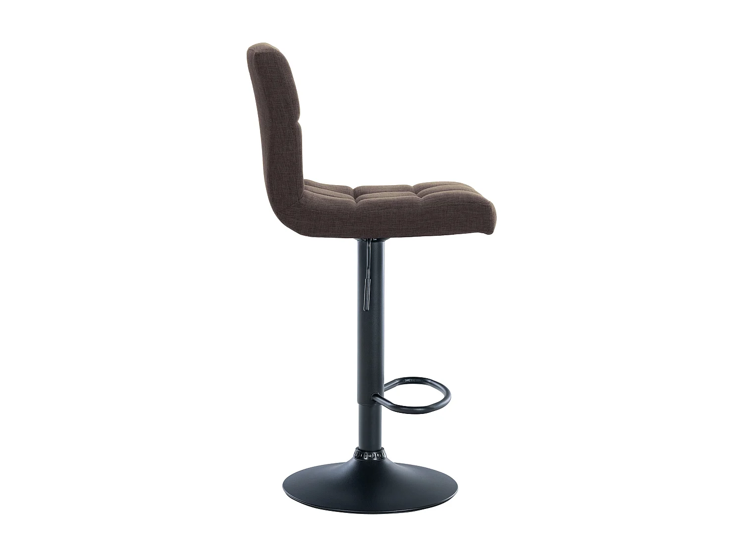 Lot de 2  Tabouret de bar - Tissu & Métal noir mat - Marron - Calma