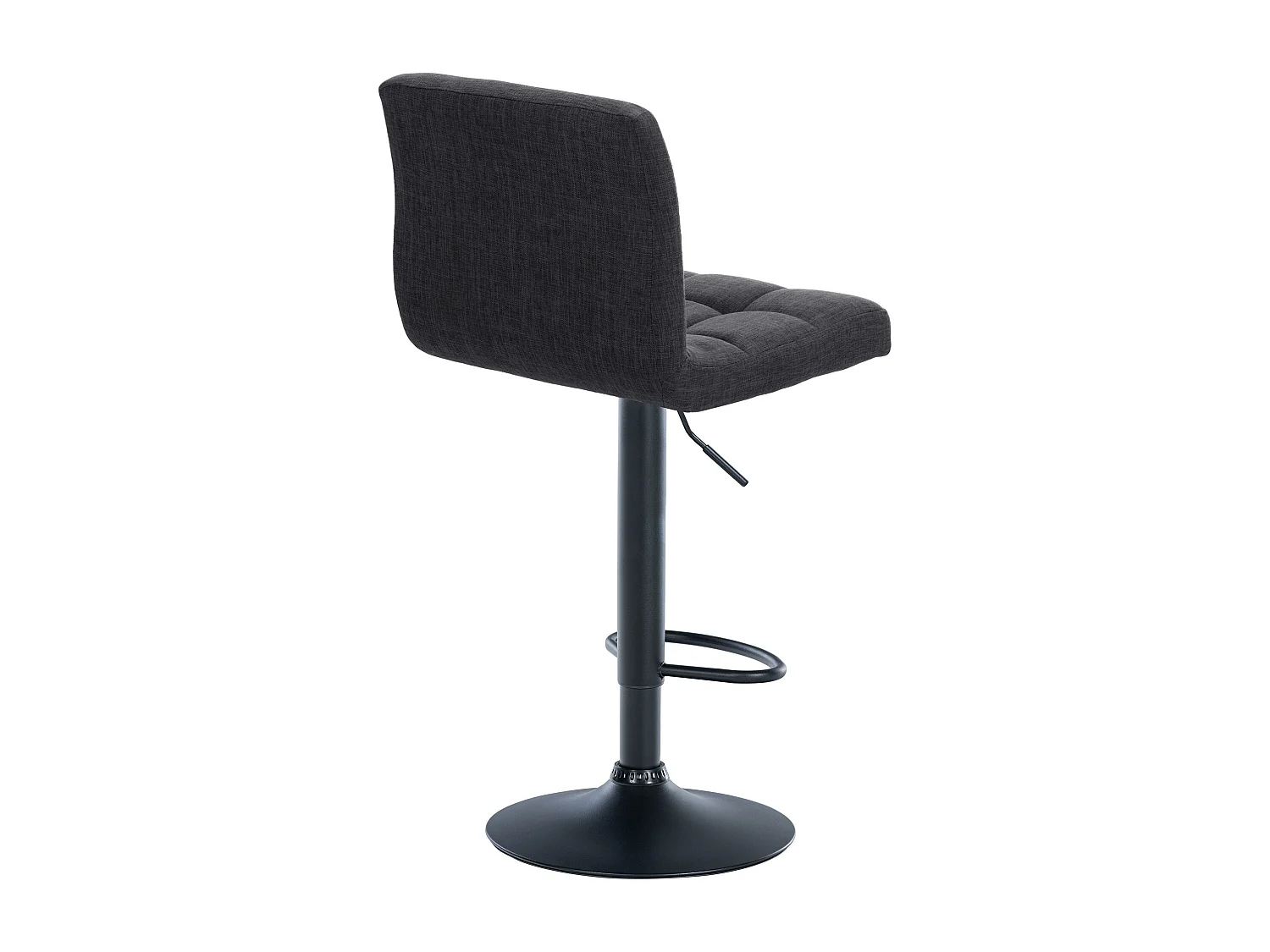 Lot de 2  Tabouret de bar - Tissu & Métal noir mat - Gris foncé - Calma