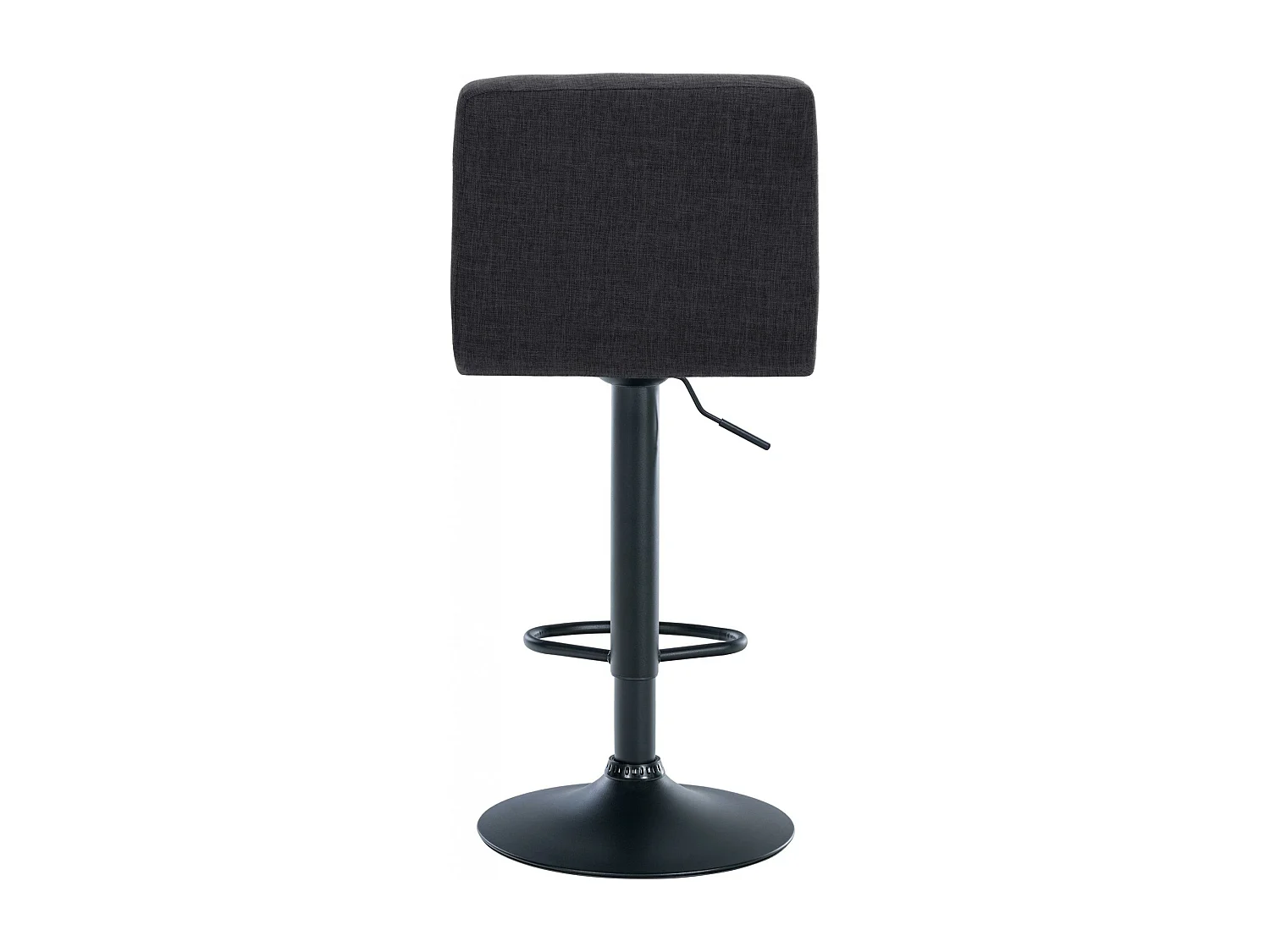 Lot de 2  Tabouret de bar - Tissu & Métal noir mat - Gris foncé - Calma
