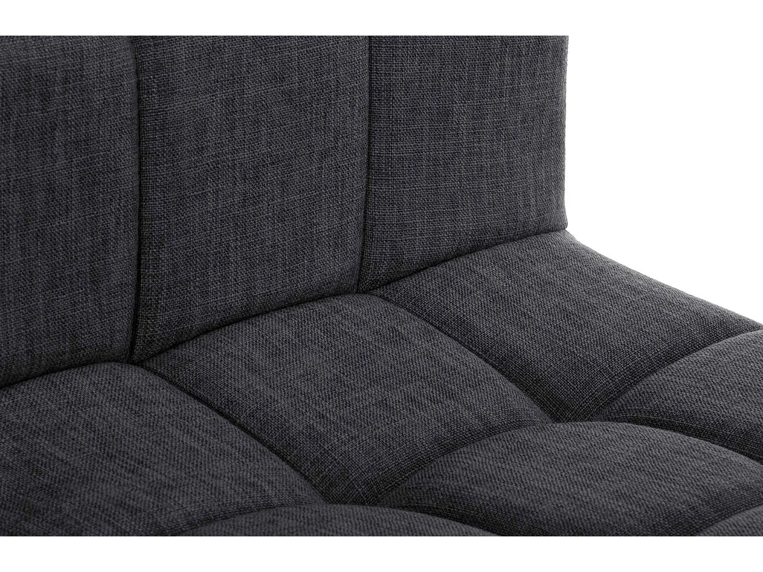 Lot de 2  Tabouret de bar - Tissu & Métal noir mat - Gris foncé - Calma