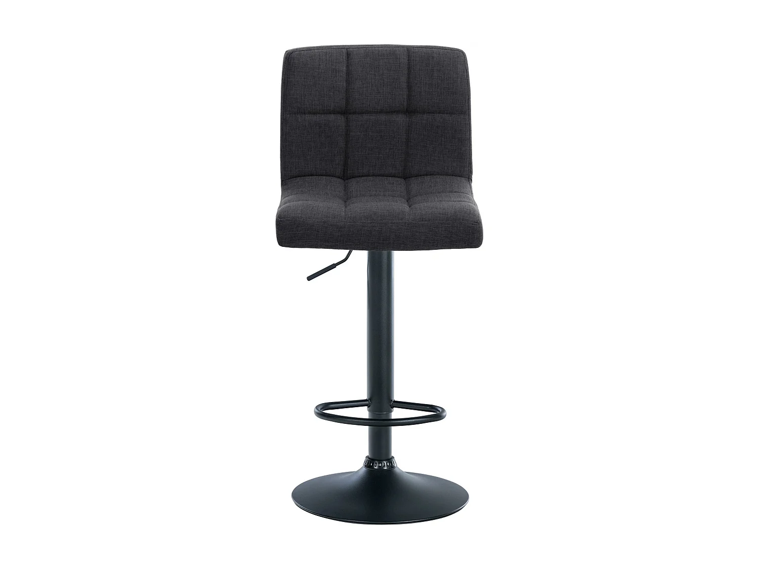 Lot de 2  Tabouret de bar - Tissu & Métal noir mat - Gris foncé - Calma