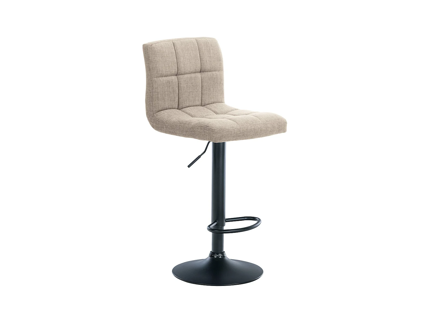 Tabouret de bar - Tissu & Métal - Crème - Calma