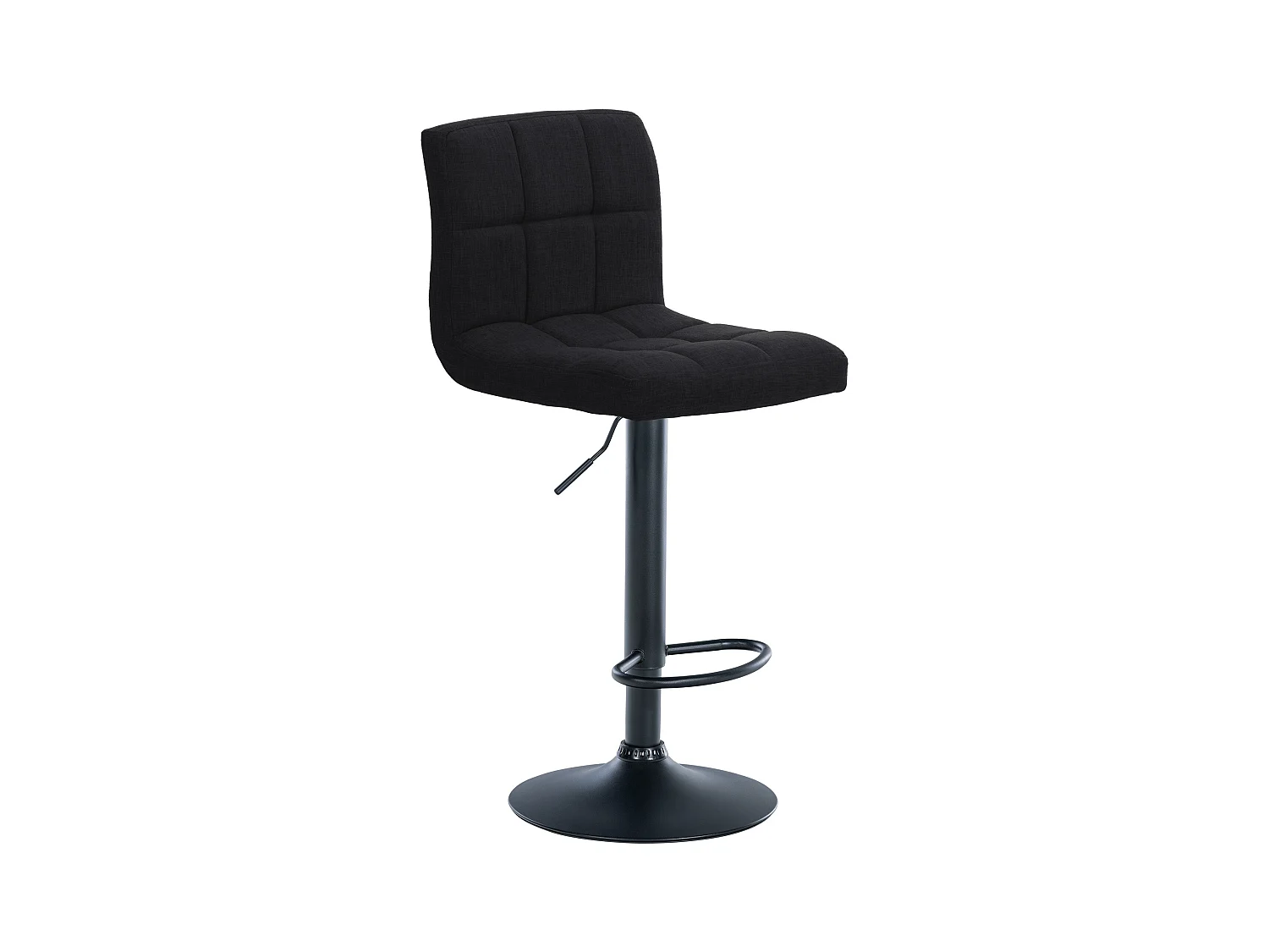 Tabouret de bar - Tissu & Métal - Noir - Calma